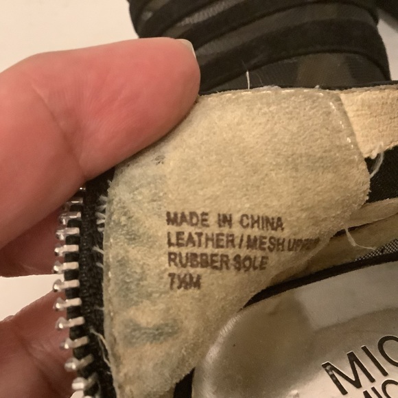 Michael Kors Black Leather Strappy Mesh Zipper Booties B13/17 - Picture 11 of 15